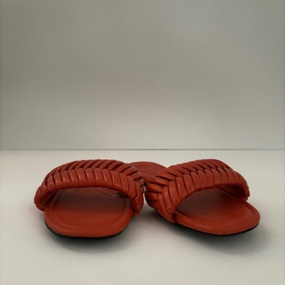 Zara Orange Quilted Flat Slides - Picture 2 of 3